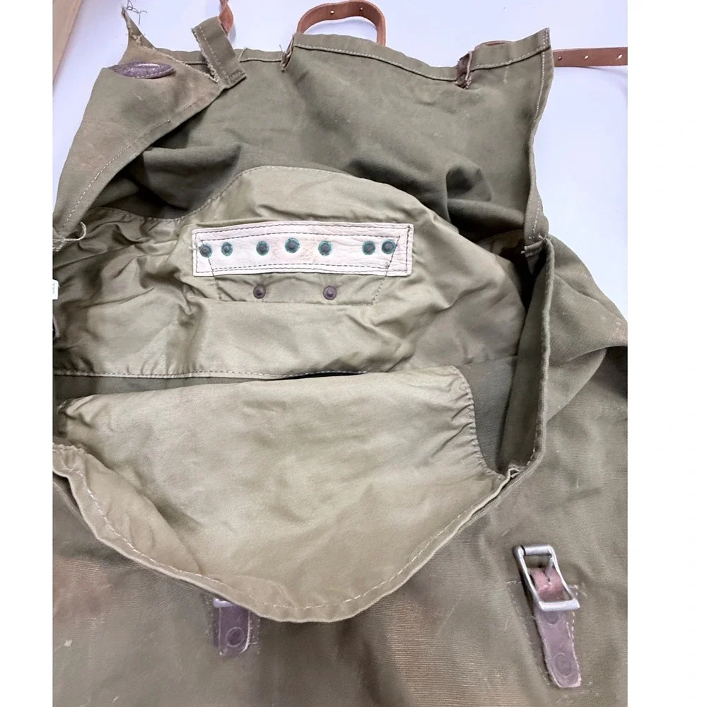 Duluth Pack Duluth Minn Vintage Canvas Leather Scout Backpack Olive Green USA